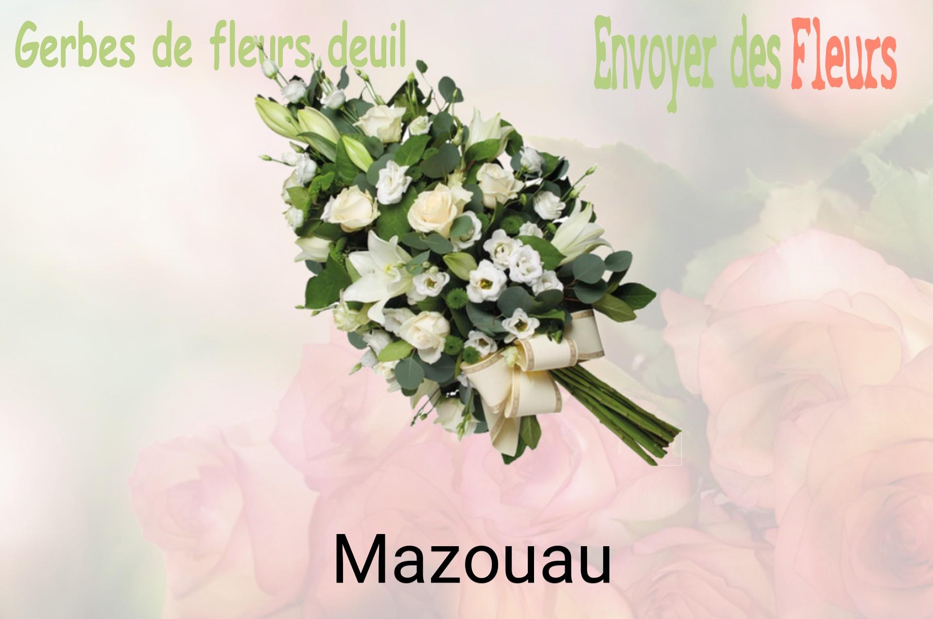Gerbe de fleurs de deuil livrée à Mazouau